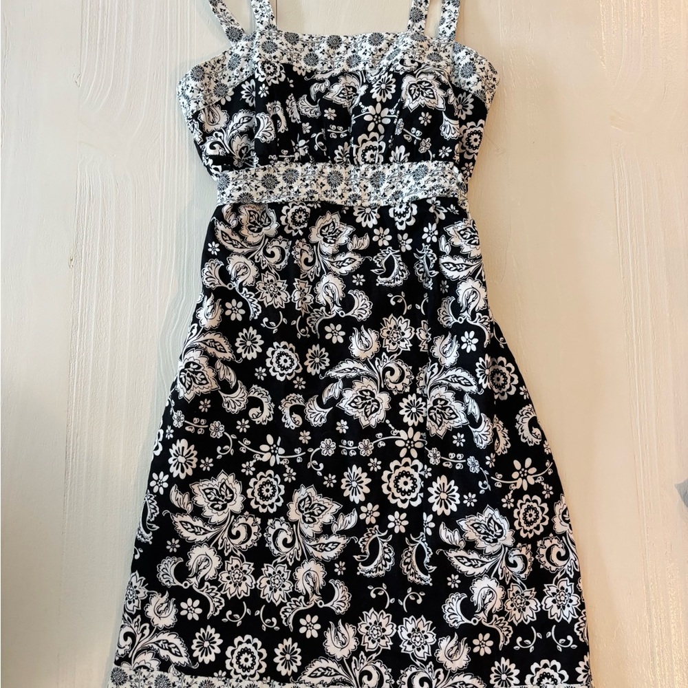 Black and White Floral Dress